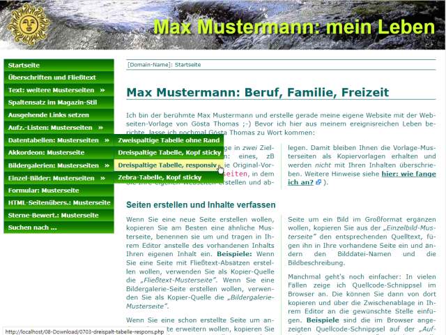 Webseiten-Vorlage: Farbschema (Design) Waldeslust